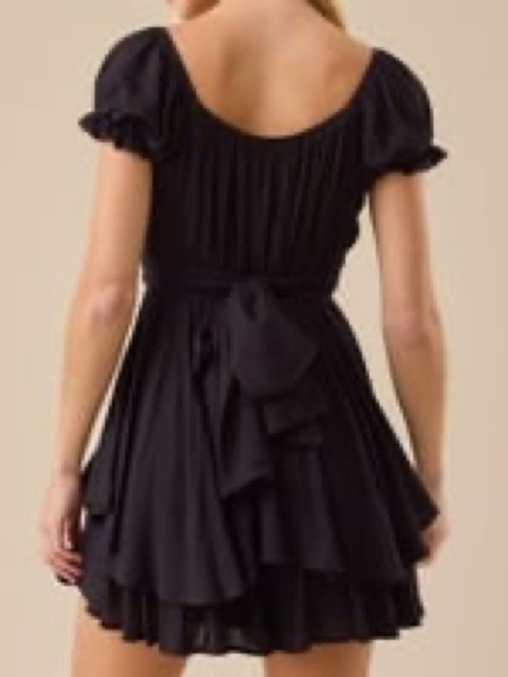 Altar’d State Black Layered Ruffle Chiffon Dress